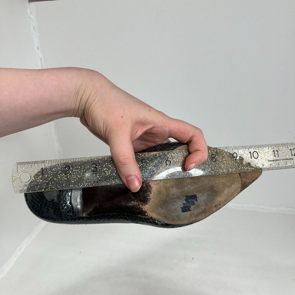 Y2k Stuart Weitzman Grey Python Snakeprint Leathe… - image 7